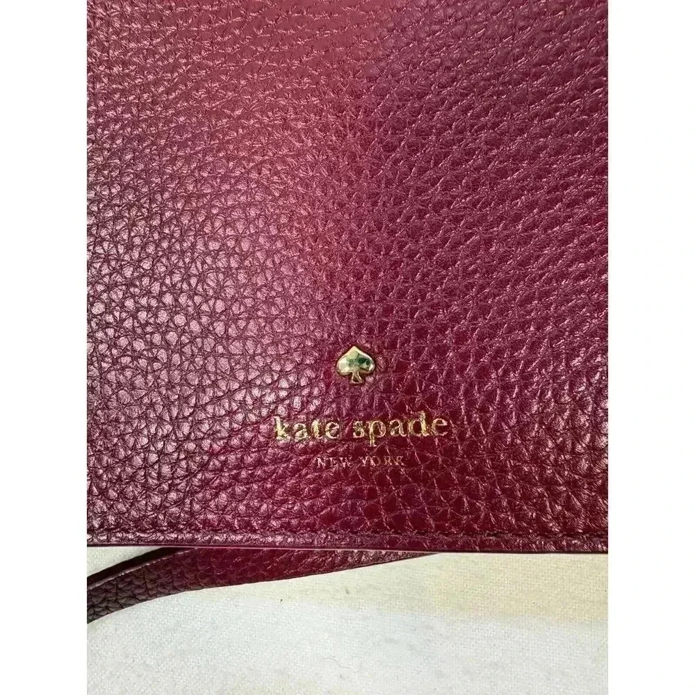 Kate Spade Excellent Cond Jacienda Eden Lane Merlot Bow Crossbody Clutch Bag - Picture 3 of 8